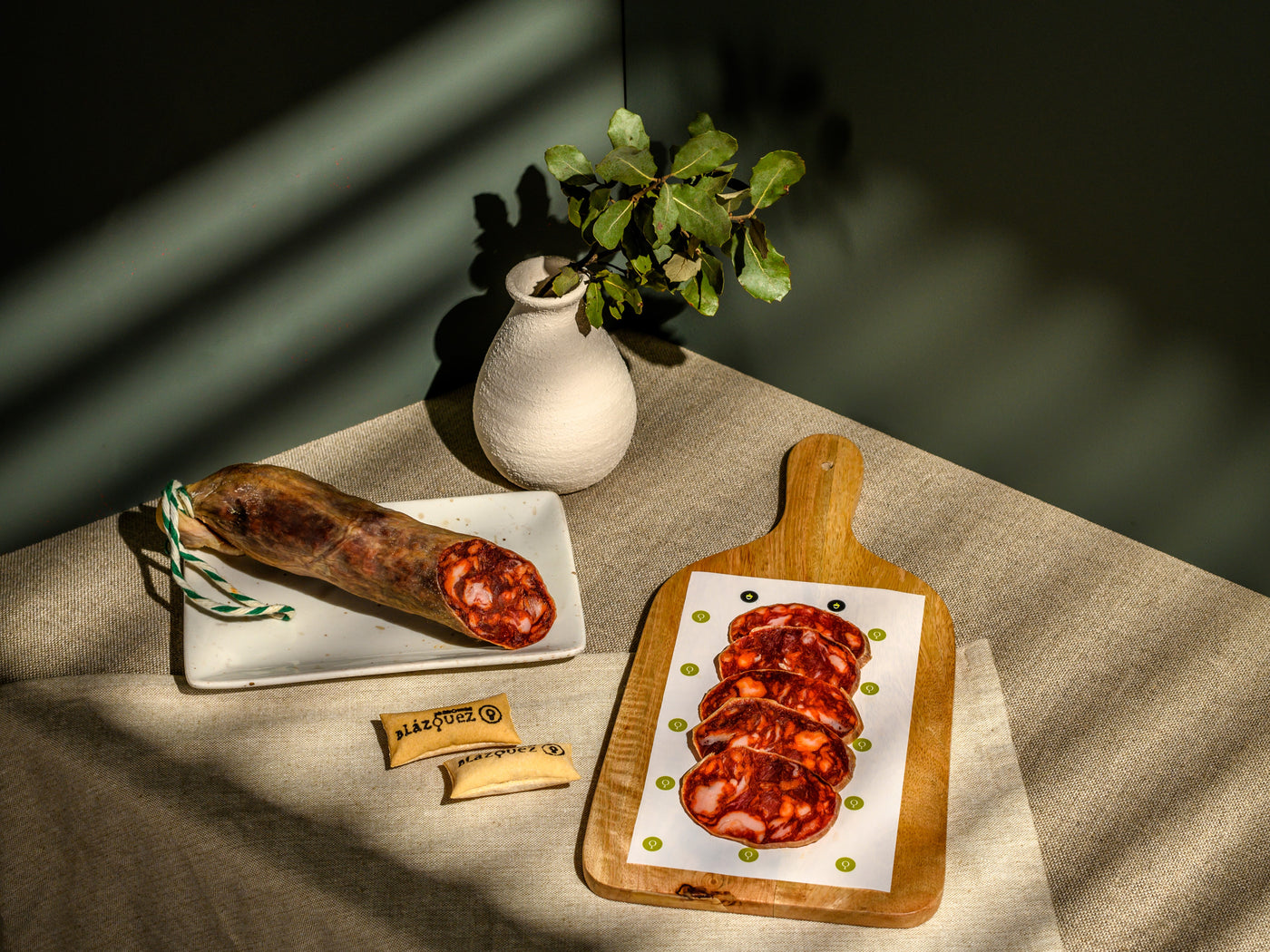 Chorizo de Bellota Ibérico – spanische Paprikawurst im Anschnitt