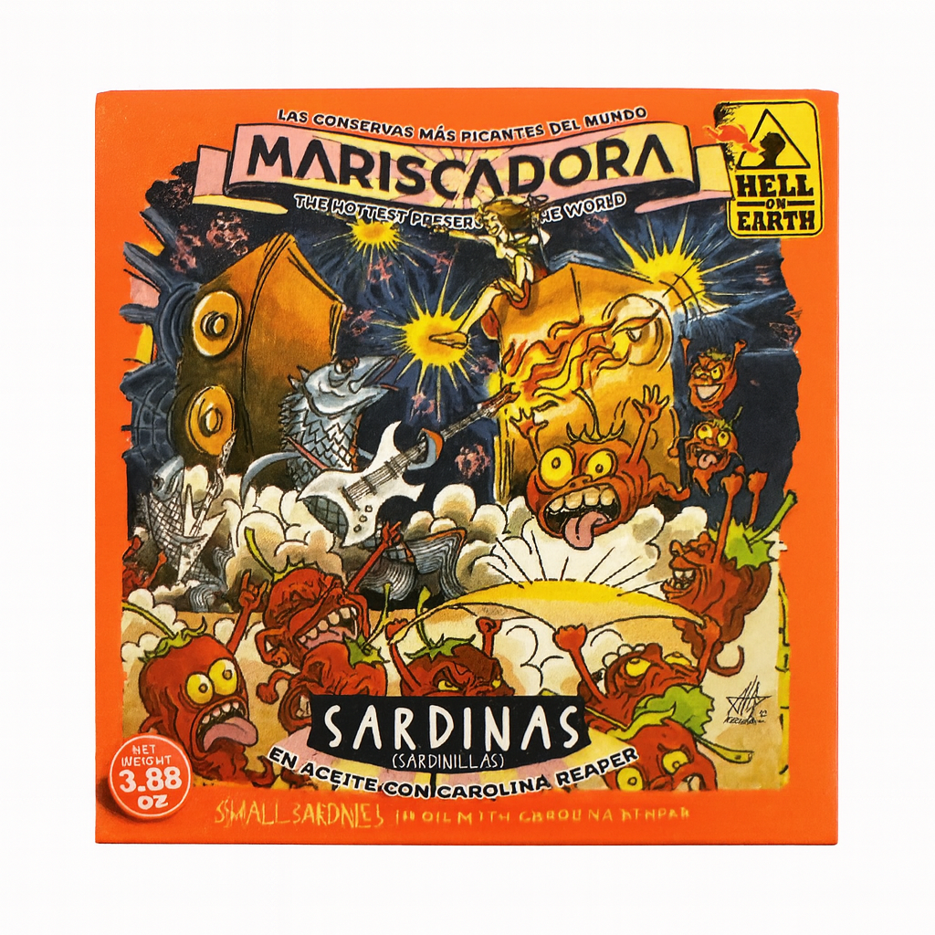 Mariscadora Hot Chili Challenge Set – Premium Mini Sardinen in Sonnenblumenöl