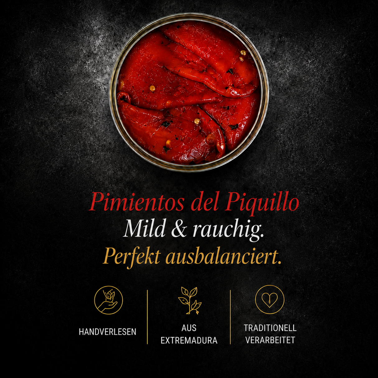 El Carrascal - Pimientos del Piquillo - gegrillte und eingelegte rote Spitzaprika - 400g
