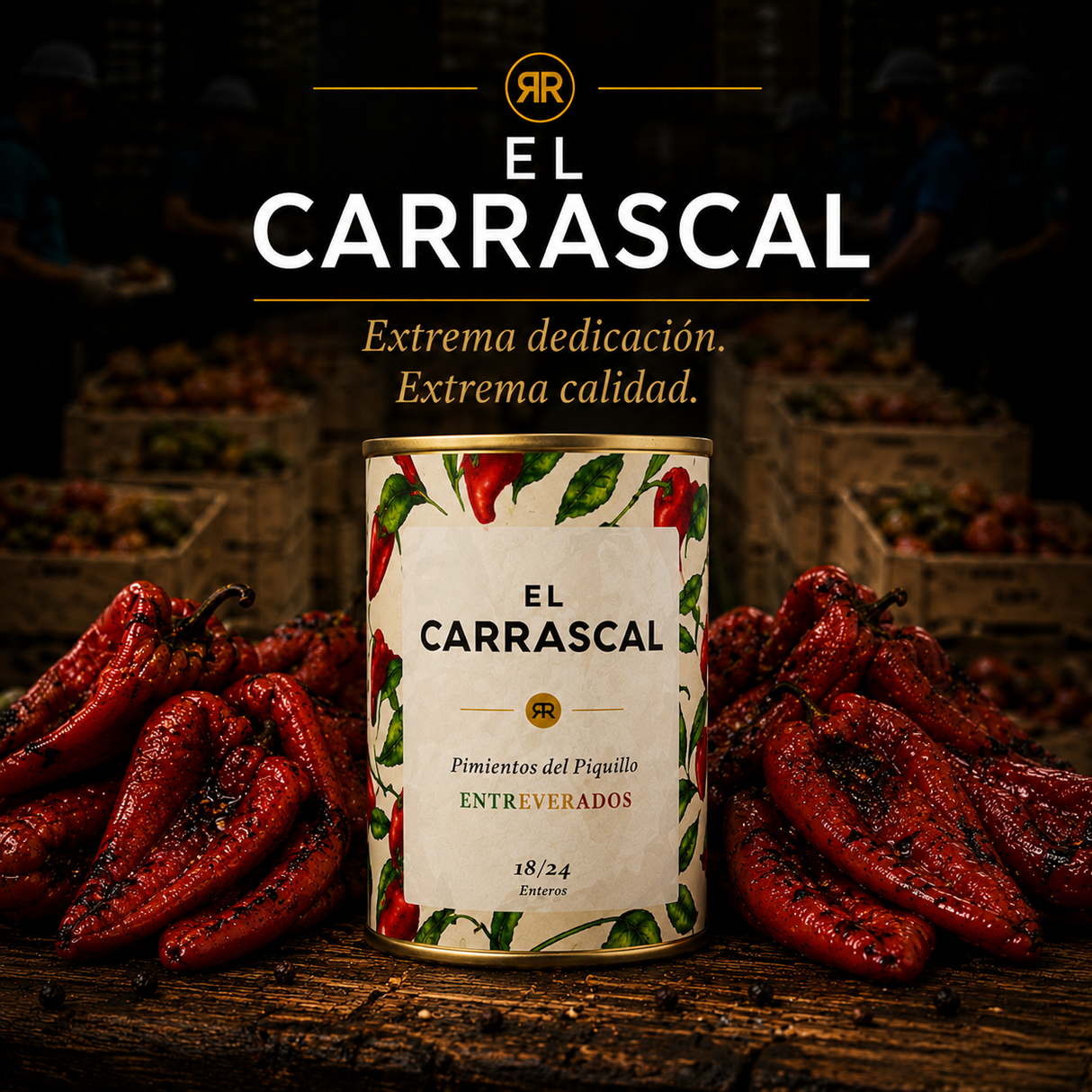 El Carrascal - Pimientos del Piquillo - gegrillte und eingelegte rote Spitzaprika - 400g