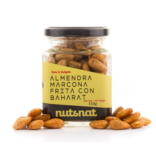 NutsNat - Marcona Mandeln geröstet "Baharat" - 150g im Glas