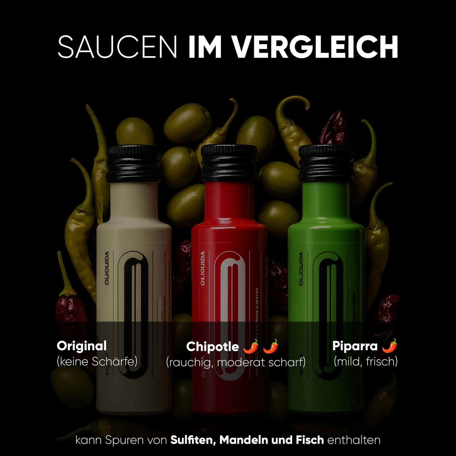 Oliquida - Sauce aus grünen Oliven und eingelegten "Piparra" Chilis - 100ml | Caviaroli | Albert Adriá