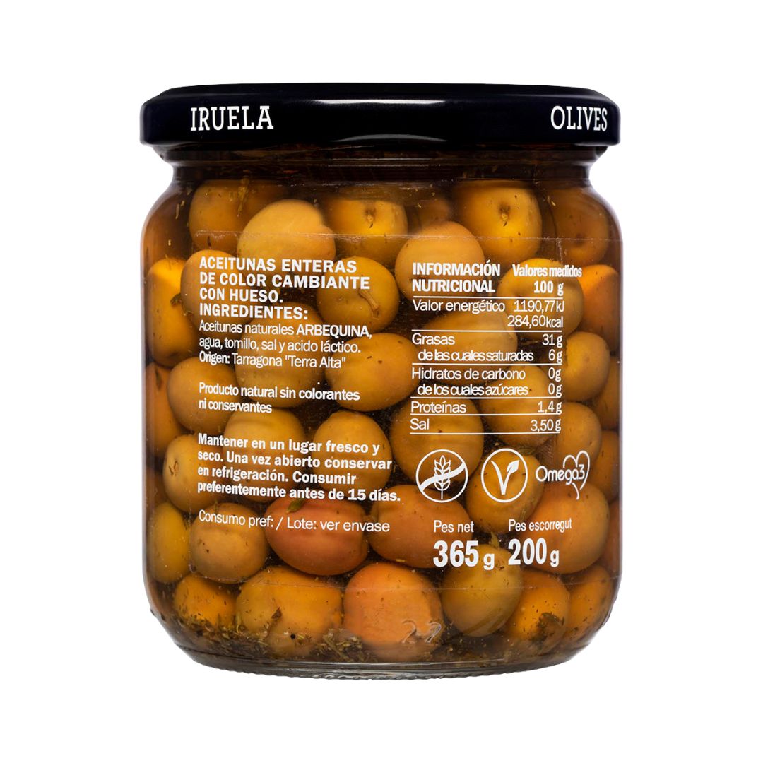 Iruela - Eingelegte Arbequina Oliven 365g – Spanische Feinkost