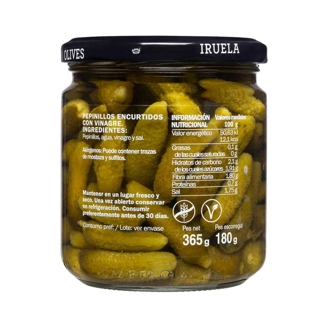 Iruela Eingelegte Gürkchen "Pepinillos" 365g – Spanische Feinkost