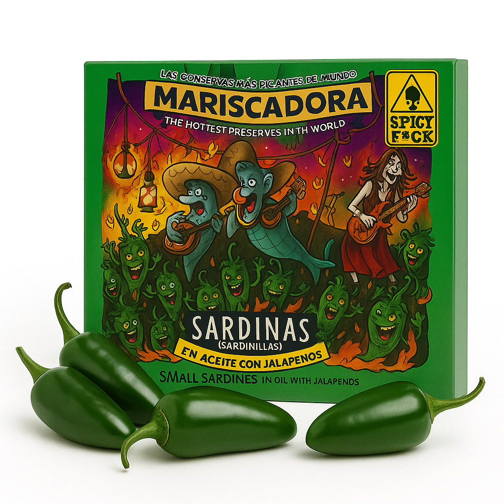 SPICY AS F*CK - Mariscadora | Mexico - Limited Edition | Mini Sardinen mit Jalapeño | CHILI CHALANGE | Konserve | Spanien