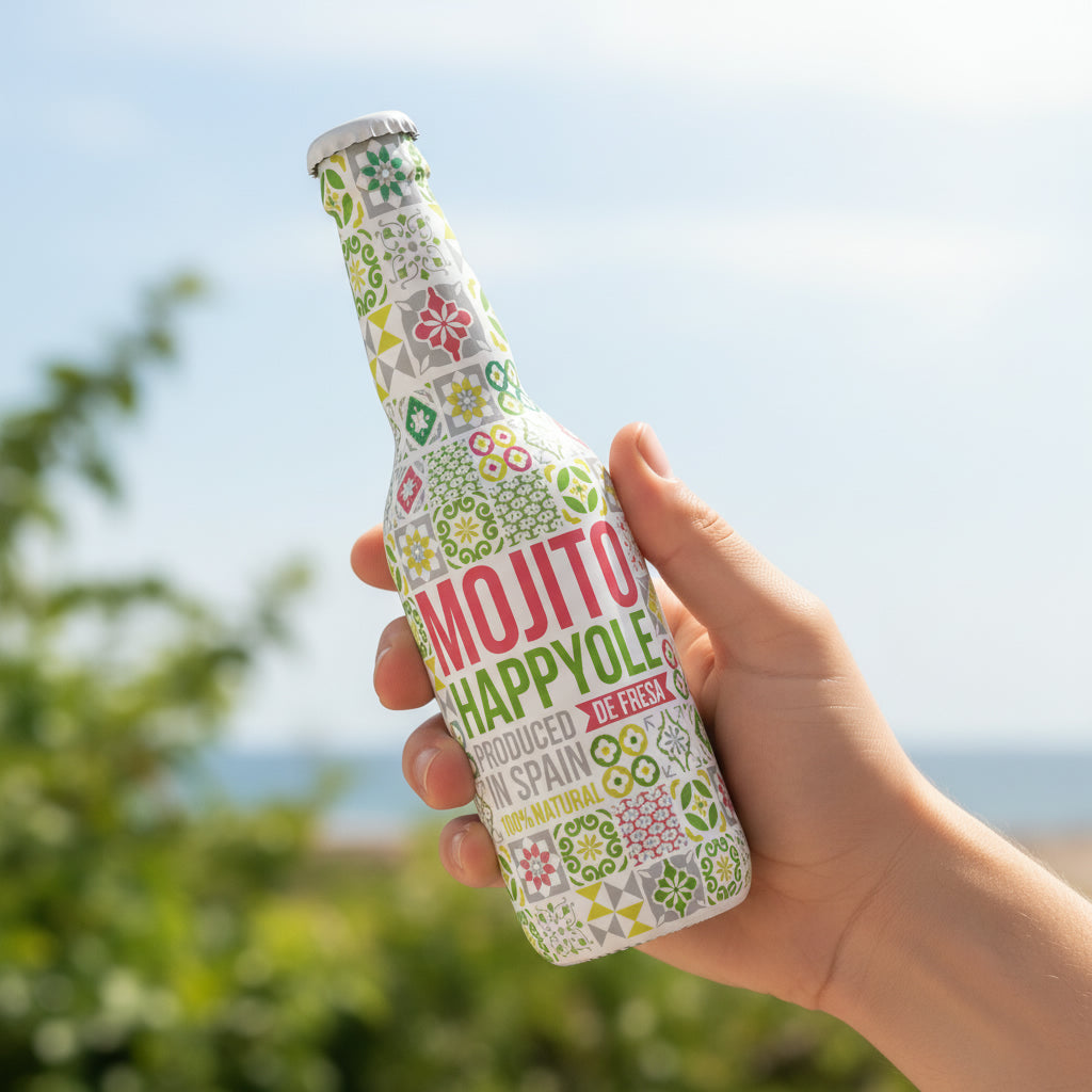 Happy Ole Erdbeer Mojito – Cocktail mit Rum, Limette, Minze & Erdebeere | 330 ml & 750 ml | Kubanischer Genuss