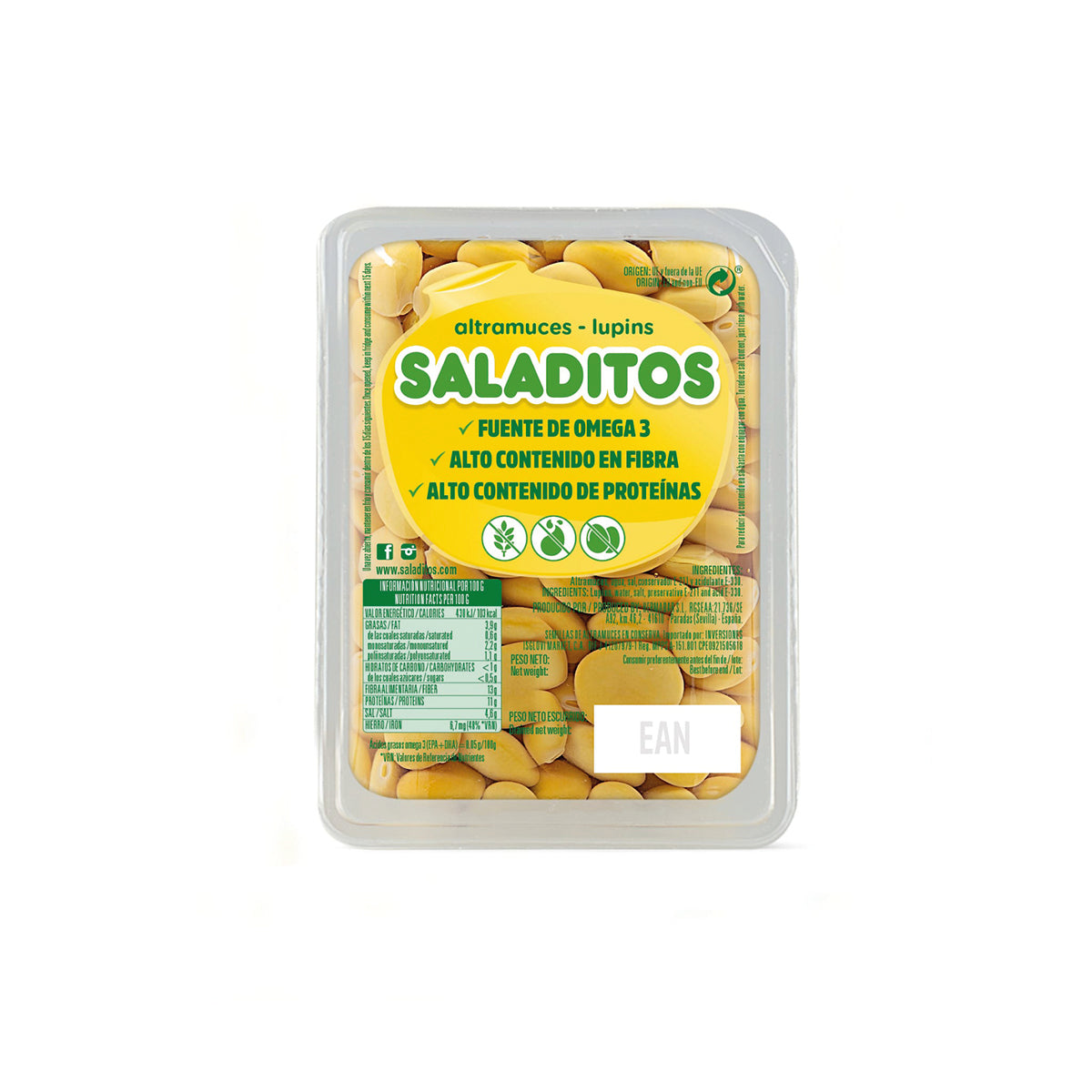 Saladitos - Altramuces Lupines - Weiße Lupinenbohnen in Salzlake