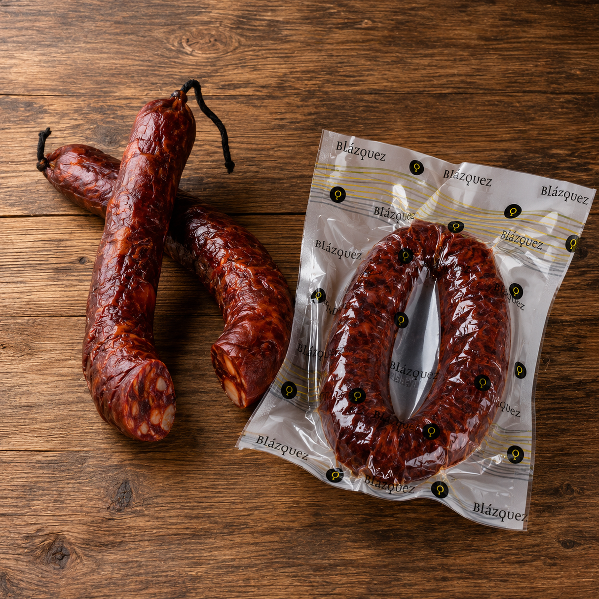 Jamones Blázquez Chorizo Sarta Ibérico Dulce ca. 320-360g – Spanische Chorizo aus Salamanca