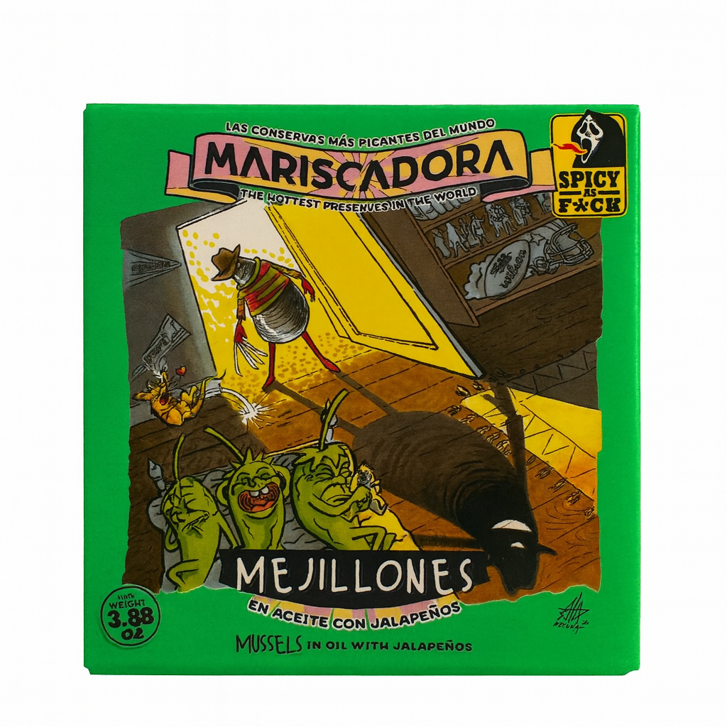 SPICY AS  F*CK - Mariscadora | Freddy Krüger - Limited Edition | Miesmuscheln mit Jalapeño | CHILI CHALANGE  | Konserve | Spanien