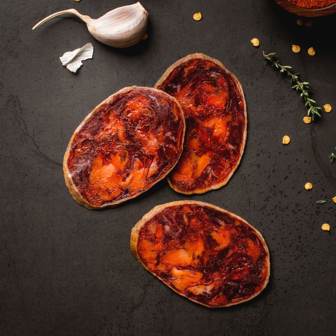 Jamones Blazquez - CHORIZO DE BELLOTA IBÉRICO (halbiert)
