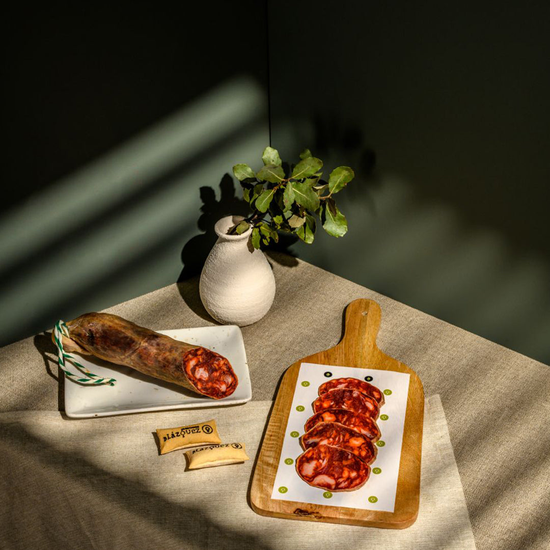 Jamones Blazquez - CHORIZO DE BELLOTA IBÉRICO (halbiert)