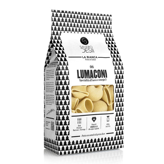 Sandro Desii - Lumaconi Nudeln mit Omega 3 - 400g – Mediterrane Feinkost für echte Genießer