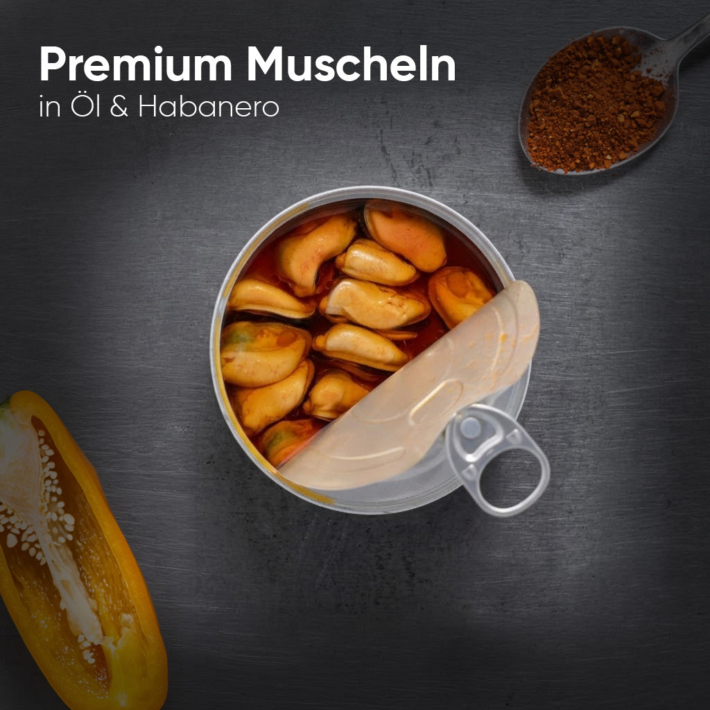HOT AS HELL - Mariscadora | The Shining - Limited Edition | Miesmuscheln mit Habanero | CHILI CHALANGE  | Konserve | Spanien