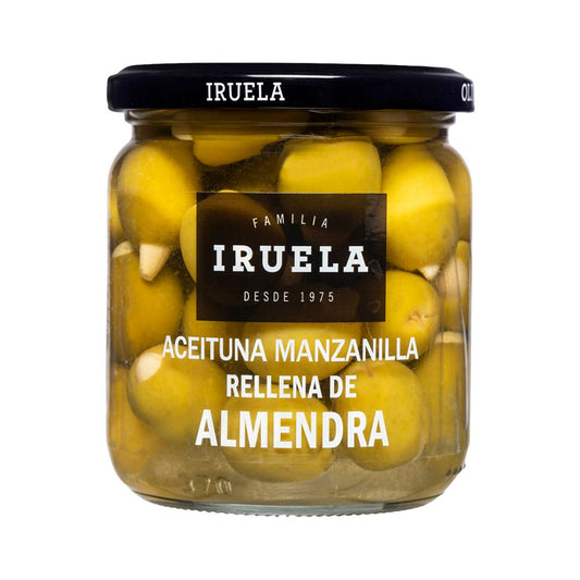 Iruela - Grüne Manzanilla Oliven, gefüllt mit Mandeln - 370 g
