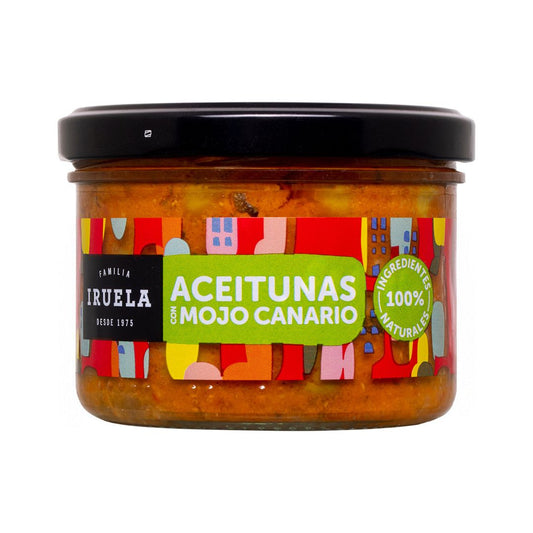 Iruela - Grüne Oliven in Kanarischer Mojo Sauce 200g – Spanische Feinkost 