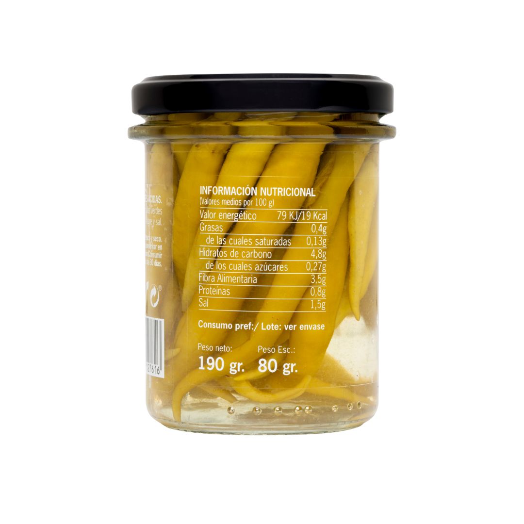 Iruela - Grüne milde Peperoni "Piparras"  -  eingelegt - 190g - Spanien