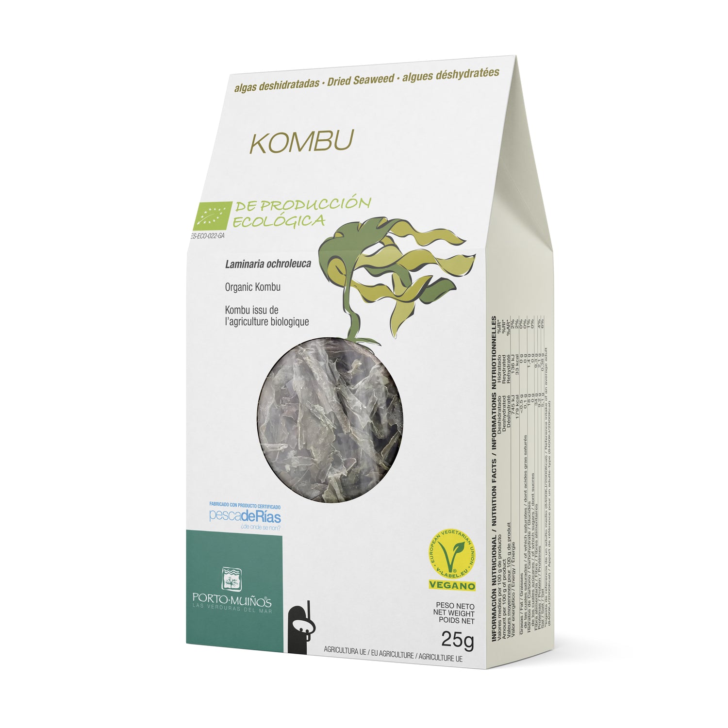 Porto Muiños – Bio getrocknete Kombualgen 25 g | Gourmet-Qualität aus Galicien