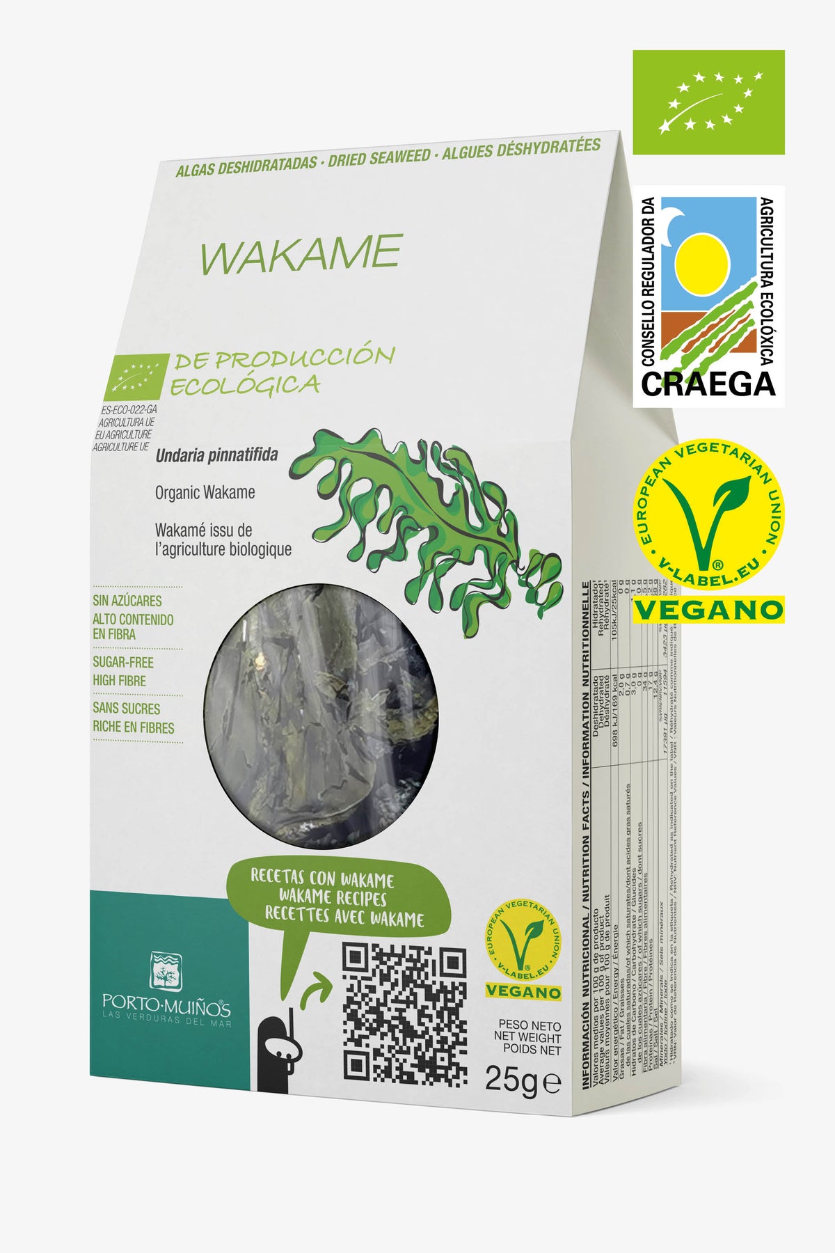 Porto Muiños – Bio getrocknete Wakamealgen 25 g - Feinkost aus Galicien
