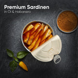 HOT AS HELL- Mariscadora | Woodstock - Limited Edition | Mini Sardinen mit Habanero | CHILI CHALANGE  | Konserve | Spanien