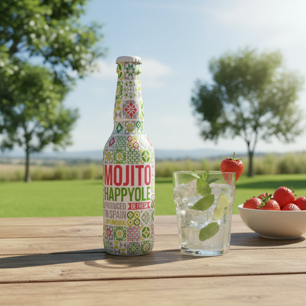 Happy Ole Erdbeer Mojito – Cocktail mit Rum, Limette, Minze & Erdebeere | 330 ml & 750 ml | Kubanischer Genuss