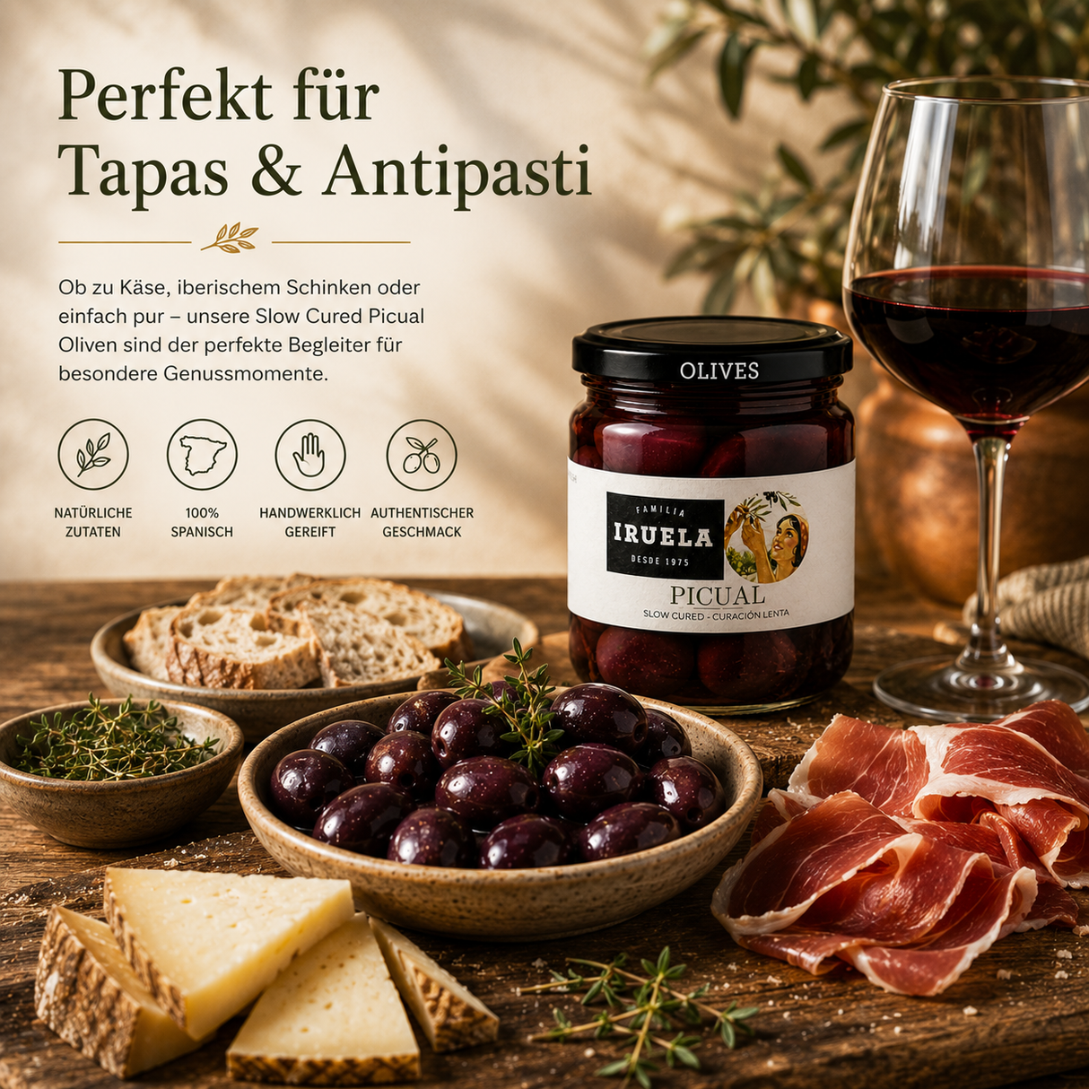 Iruela - Slow Cured Picual Oliven - Traditionell gereift 365 g