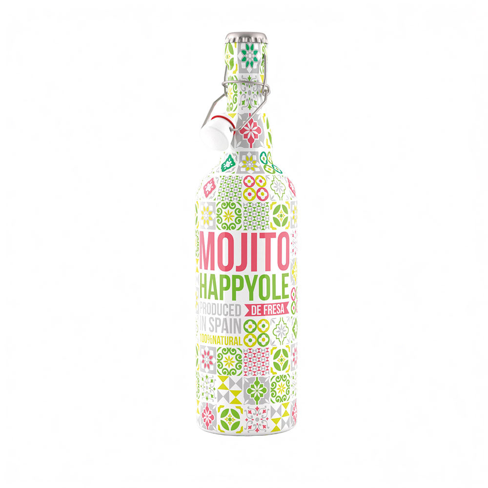 Happy Ole Erdbeer Mojito – Cocktail mit Rum, Limette, Minze & Erdebeere | 330 ml & 750 ml | Kubanischer Genuss