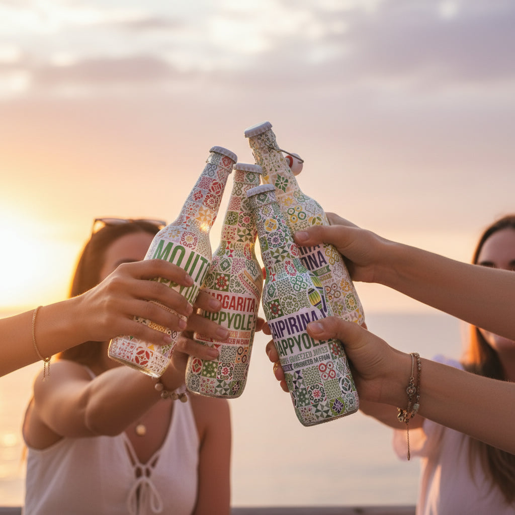 Happy Ole Erdbeer Mojito – Cocktail mit Rum, Limette, Minze & Erdebeere | 330 ml & 750 ml | Kubanischer Genuss